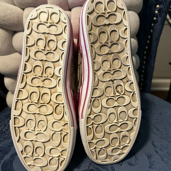 Coach Misti Hot Pink High Top Sequin and Logo Sneakers size 8 - Picture 7 of 8